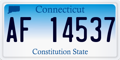 CT license plate AF14537