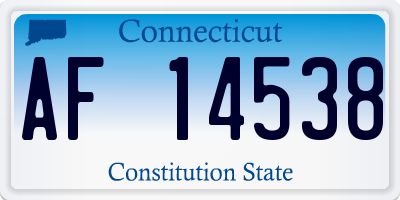 CT license plate AF14538