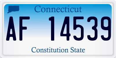 CT license plate AF14539