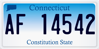 CT license plate AF14542