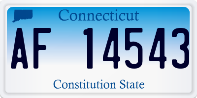 CT license plate AF14543