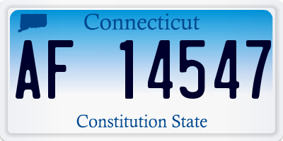 CT license plate AF14547