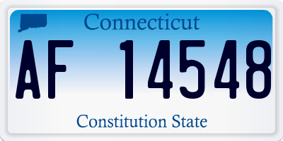 CT license plate AF14548