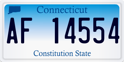 CT license plate AF14554