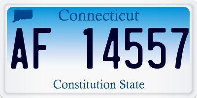 CT license plate AF14557