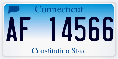 CT license plate AF14566