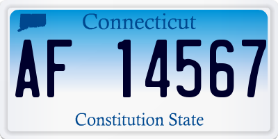 CT license plate AF14567