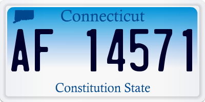 CT license plate AF14571