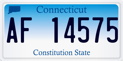 CT license plate AF14575