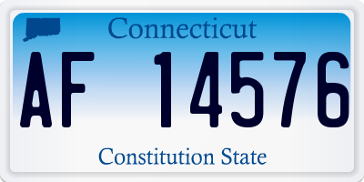 CT license plate AF14576