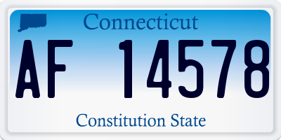 CT license plate AF14578