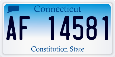 CT license plate AF14581