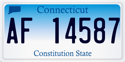 CT license plate AF14587