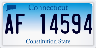 CT license plate AF14594