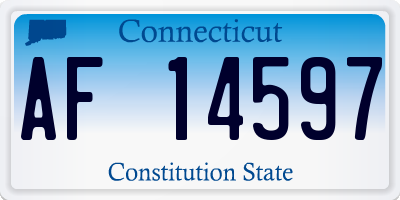 CT license plate AF14597