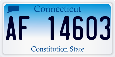 CT license plate AF14603