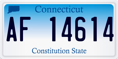 CT license plate AF14614