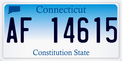 CT license plate AF14615