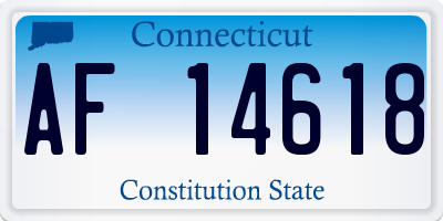 CT license plate AF14618