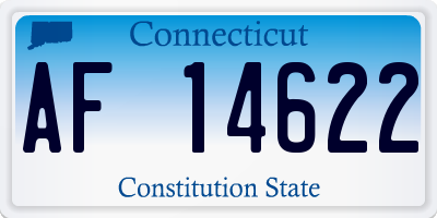 CT license plate AF14622