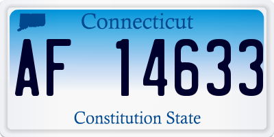 CT license plate AF14633