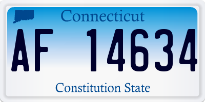 CT license plate AF14634