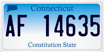 CT license plate AF14635