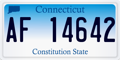 CT license plate AF14642