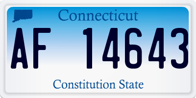 CT license plate AF14643