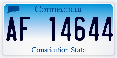 CT license plate AF14644