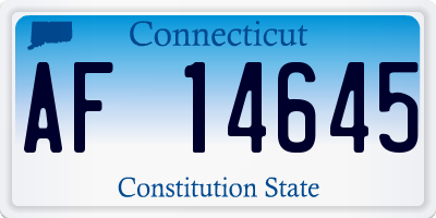 CT license plate AF14645