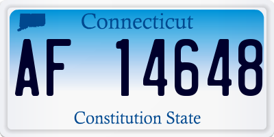 CT license plate AF14648