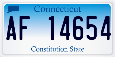CT license plate AF14654