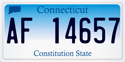 CT license plate AF14657