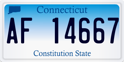 CT license plate AF14667