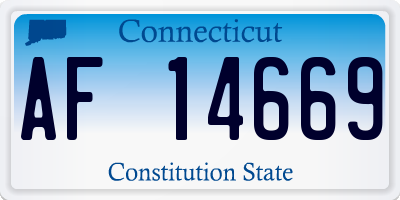 CT license plate AF14669