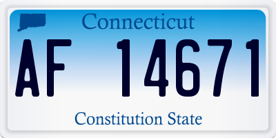 CT license plate AF14671