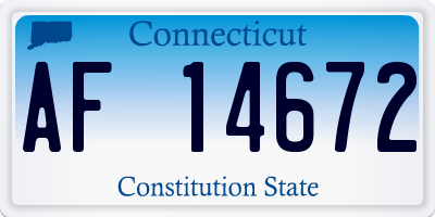 CT license plate AF14672