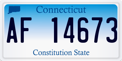 CT license plate AF14673