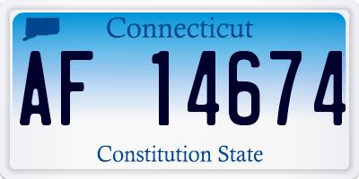 CT license plate AF14674