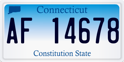 CT license plate AF14678