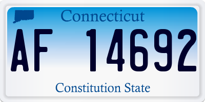 CT license plate AF14692