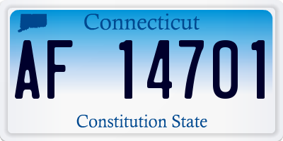 CT license plate AF14701
