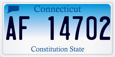 CT license plate AF14702