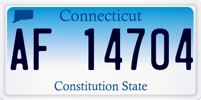 CT license plate AF14704