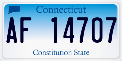 CT license plate AF14707