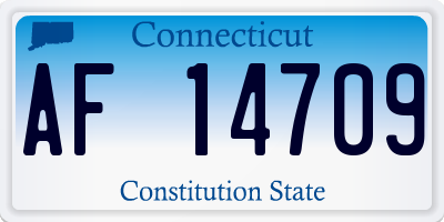 CT license plate AF14709