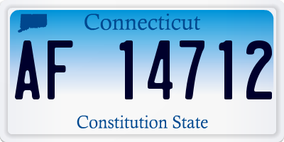 CT license plate AF14712