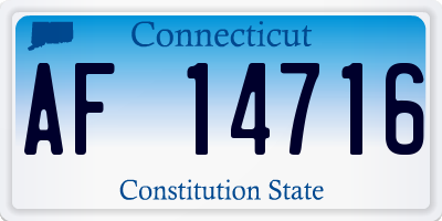CT license plate AF14716