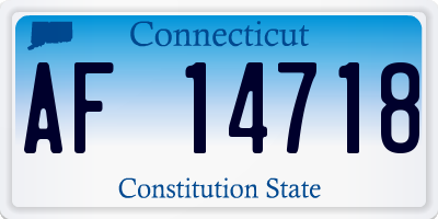 CT license plate AF14718